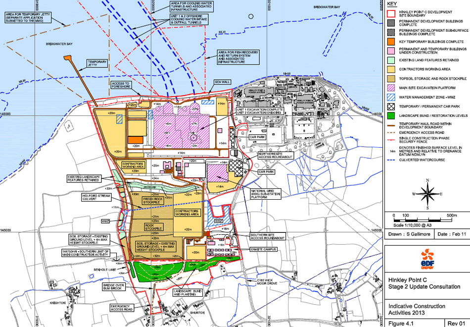 map of nuclear power plant under construction in UK