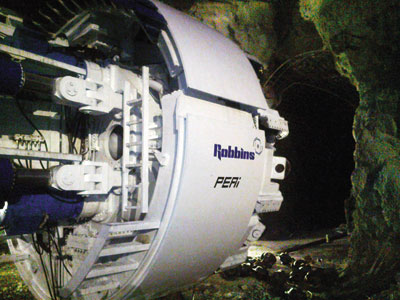 The TBM is more than 500m into the drive 