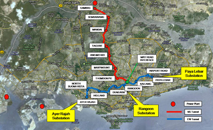 Fig 1. 18.5km north-south alignment and 16.5km east-west alignments