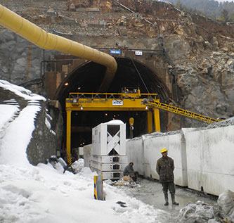 Tunnel portal for 14km long Kishanganga drive