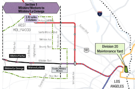 Fig 2. Purple Line extension with shafts marked as “X”