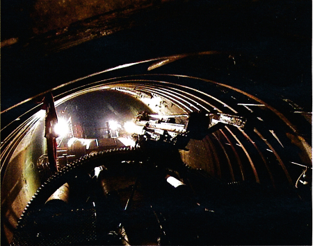 Probe drill mounting on a Wirth open gripper machine