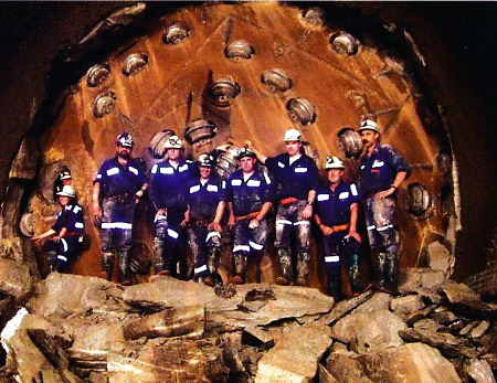 Breakthrough at the end of one of the TBM drives