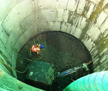 Sinking the grout shaft