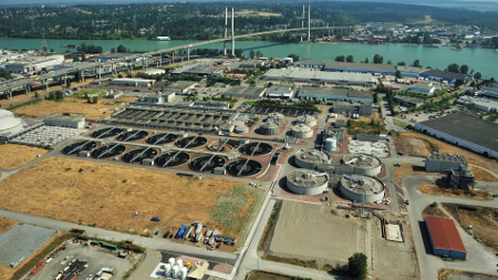 Aerial view: Annacis Island treatment plant