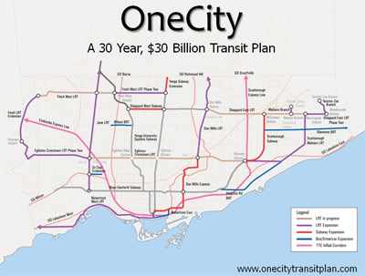 Ambitious public transit plan for Toronto over the next 30 years